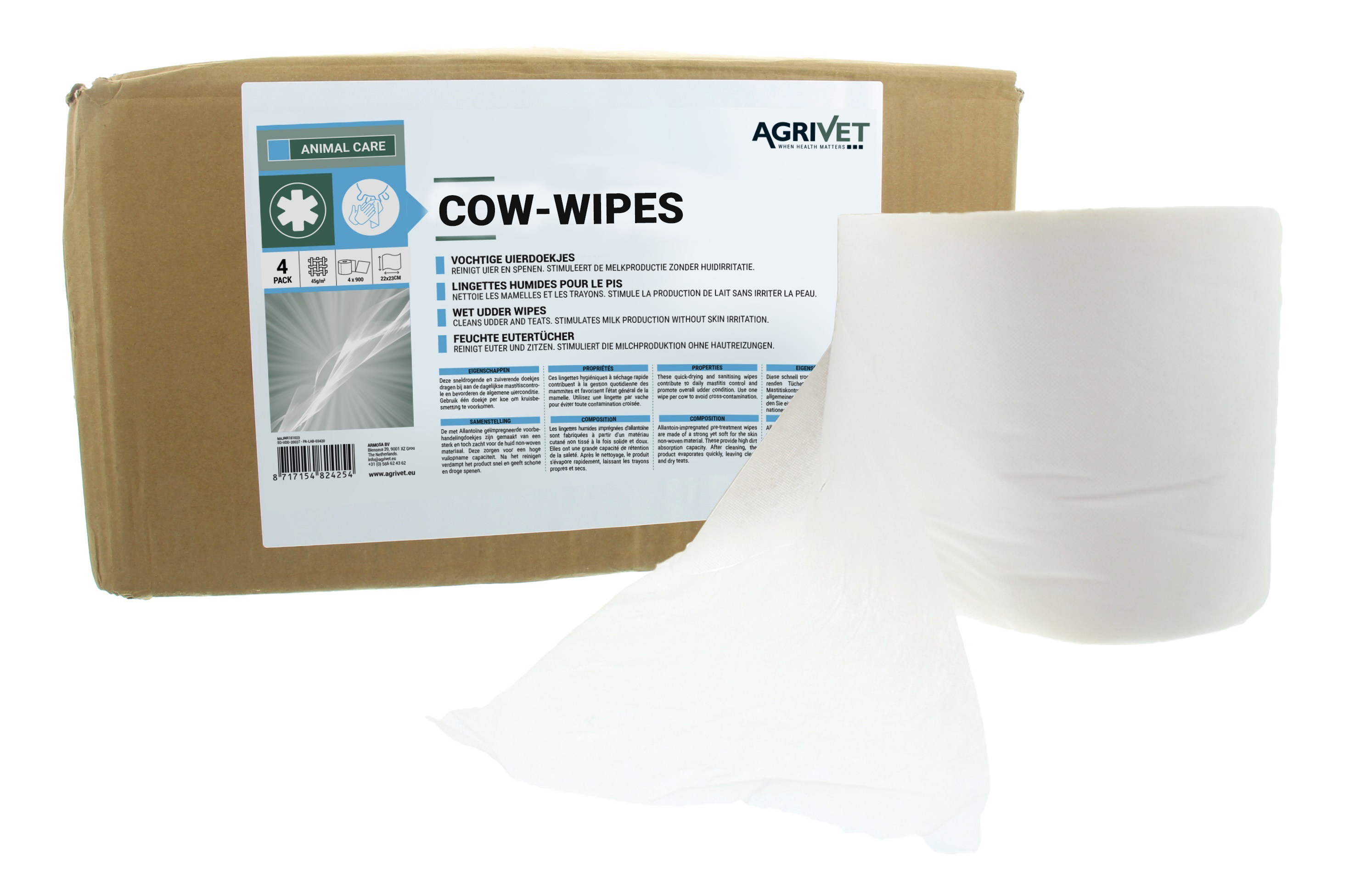 Agrivet Cow-Wipes, 4x900vel