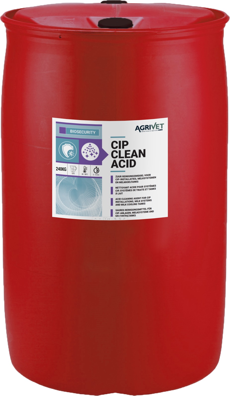 Agrivet CIP Clean Acid 240KG NlFrEnDe