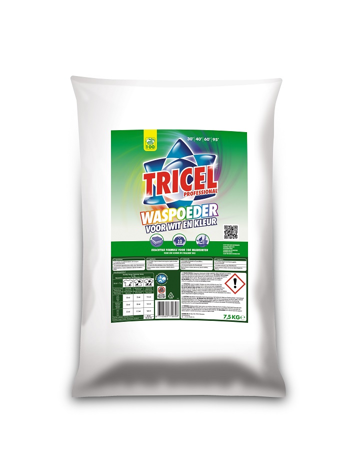 Tricel waspoeder wit/kleur zak 7,5kg