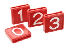 Schuifnummers rood, opdruk wit, 10st